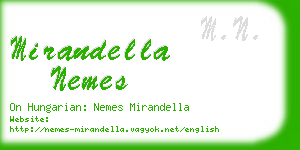 mirandella nemes business card